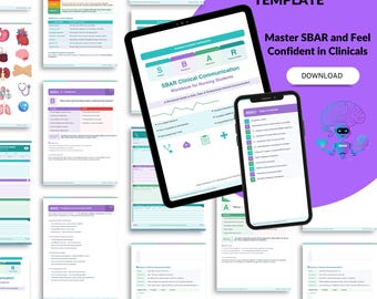 SBAR Nursing Workbook | Nursing Student Clinical Guide | Practice Scenarios | Nurse Report Sheets | PDF + Stickers
