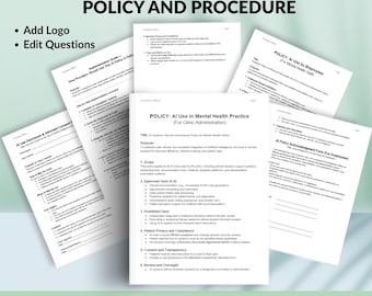AI Policy Templates for Mental Health Clinics (Editable)