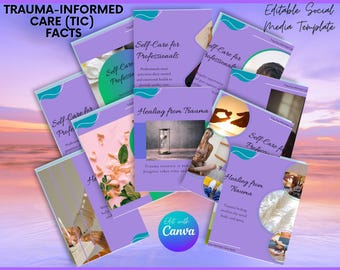 Trauma Facts Social Media Templates: Mental Health Education (Canva)