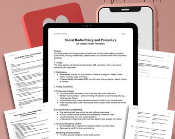 Mental Health Social Media Policy Templates: Client & Provider (HIPAA-Aligned, Google Doc)