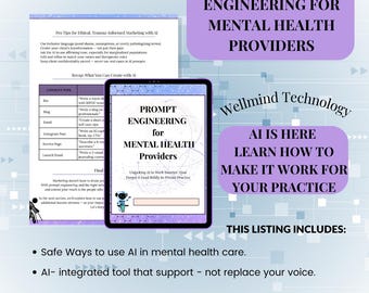 Prompt Engineering eBook for Therapists | AI for Mental Health Providers | Automate Notes, Emails, Handouts | PDF Download