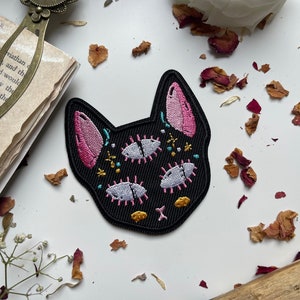 Iron-on image mystical cat third eye - patch