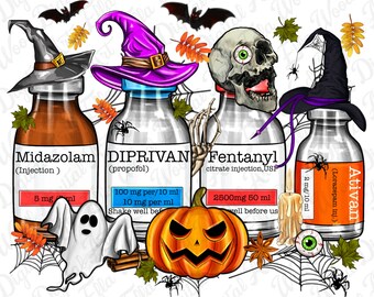 Happy Halloween ER Nurse  png sublimation design download, Halloween png, Happy Halloween png, Nurse png, Medicines png, designs download