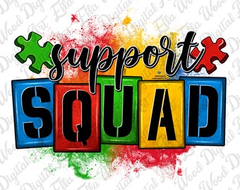 Autism support squad png sublimation design download, Autism Awareness png, Autism puzzle png, Autism life png, sublimate designs download