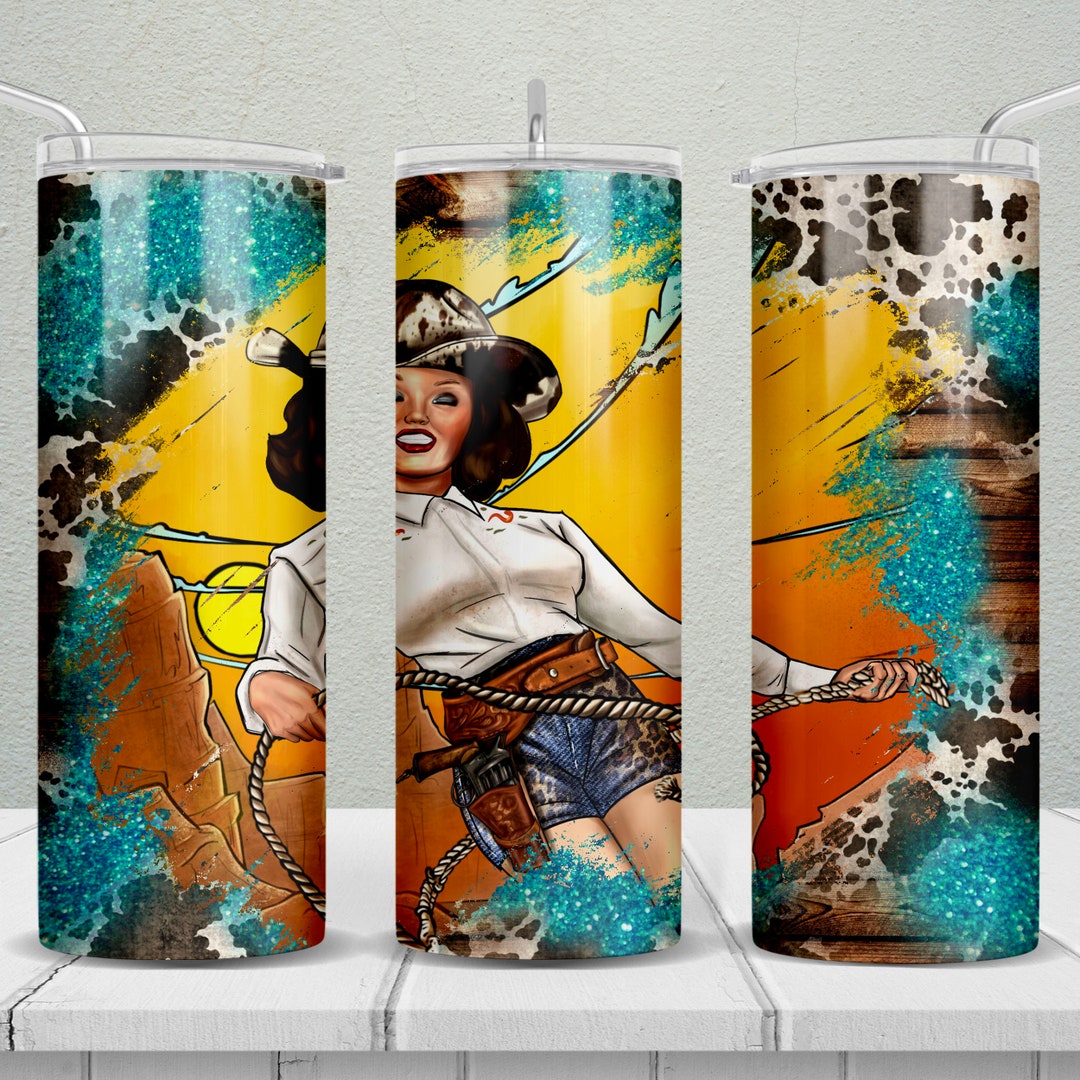 Cowgirl 20 Oz Skinny Tumbler Png, Cowgirl Tumbler Wrap Png, Western ...