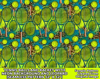 Tennis Balls and rackets seamless pattern digital paper, Tennis digital seamless pattern png, Tennis pattern png, printable scrapbook paper