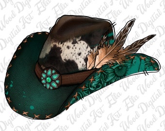 Cowhide and gemstone cowboy hat png sublimation design download, Cowboy png, western hat png, Cowboy life png, sublimate designs download