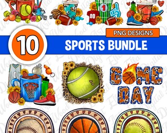 Sports Bundle PNG Clipart, Game Day Sublimation Designs