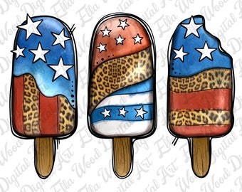 Patriotic leopard popsicles png sublimation design download, 4th of July png, Independence Day png, sublimate designs download