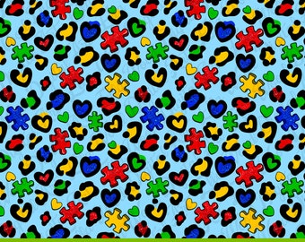 Autism leopard seamless pattern digital paper, western digital seamless pattern png, seamless pattern png, printable scrapbook paper
