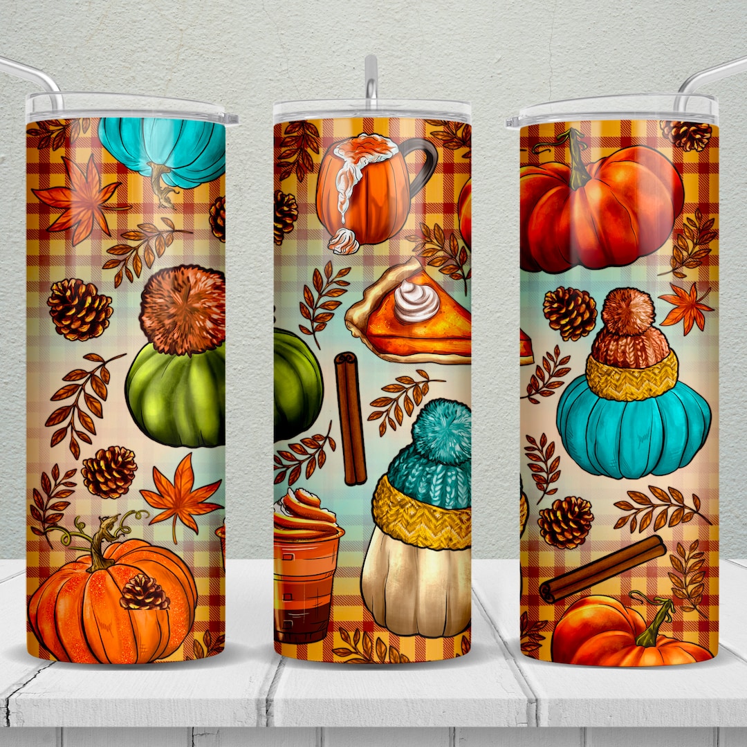 Fall Pumpkins 20 Oz Skinny Tumbler Png, Tumbler Wrap Png, Hello Fall 20 ...