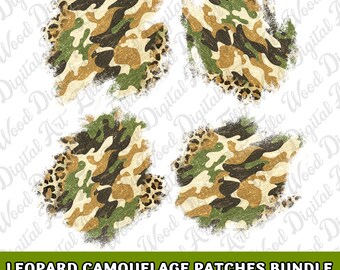Leopard camouflage patches bundle png sublimation design download, western patterns png, patches bundle png, sublimate designs download