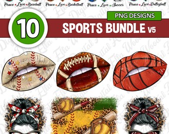 Sports bundle V5 png sublimation design download, game day png, game balls png, sport love png,game day vibes png,sublimate designs download