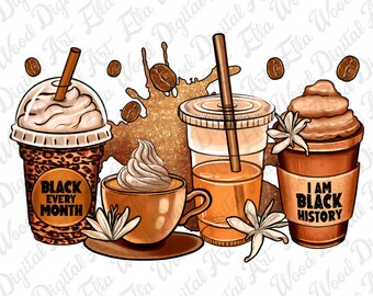 Melanin afro coffee cups png sublimation design download, Juneteenth png, 1865 vibes png, Melanin png, black history png, sublimate download