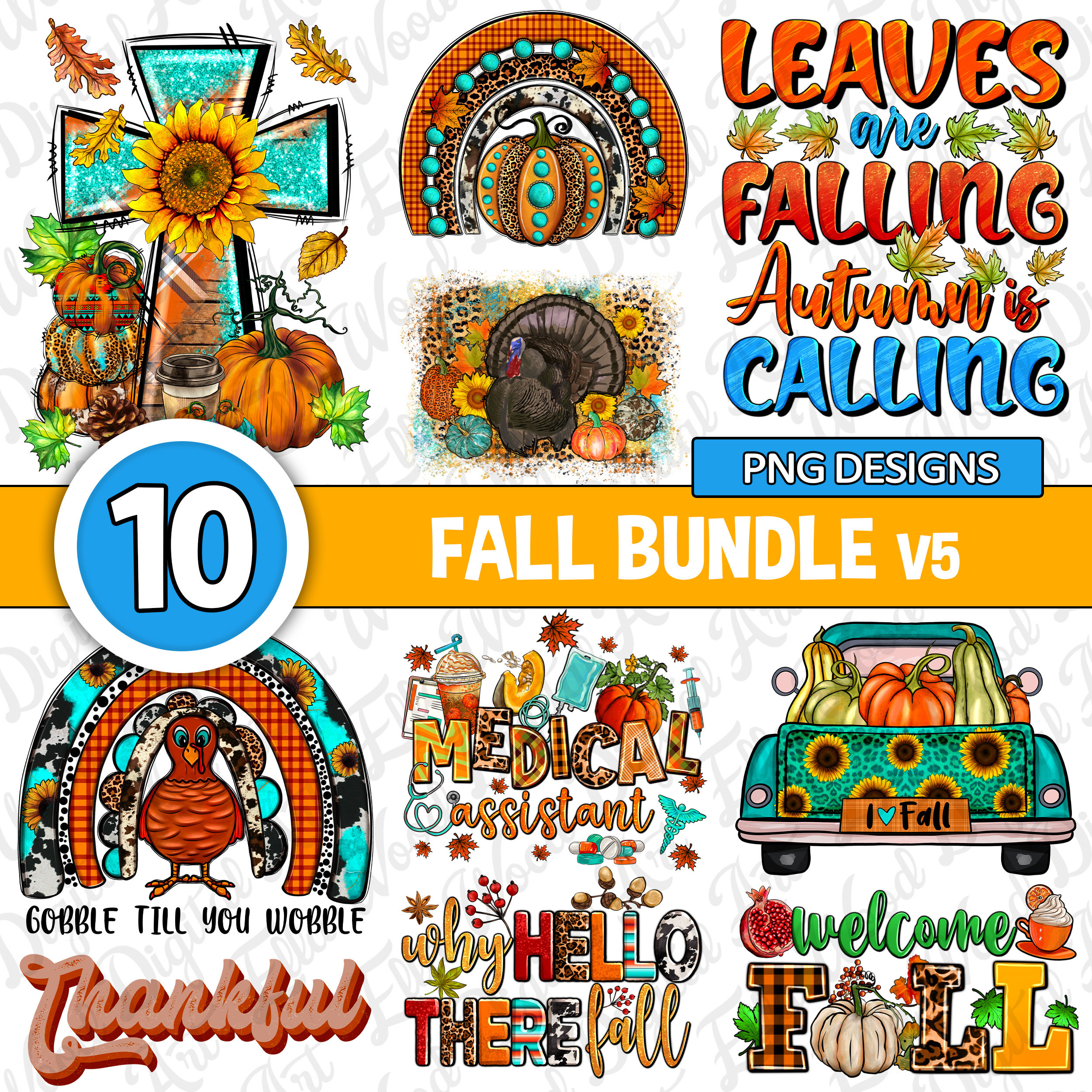 Fall Bundle V5 Png Sublimation Design Download, Hello Fall Png, Autumn ...