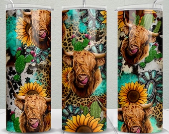 Cow western 20 oz skinny tumbler png, Cow tumbler wrap png, western 20 oz tumbler designs, tumbler png download