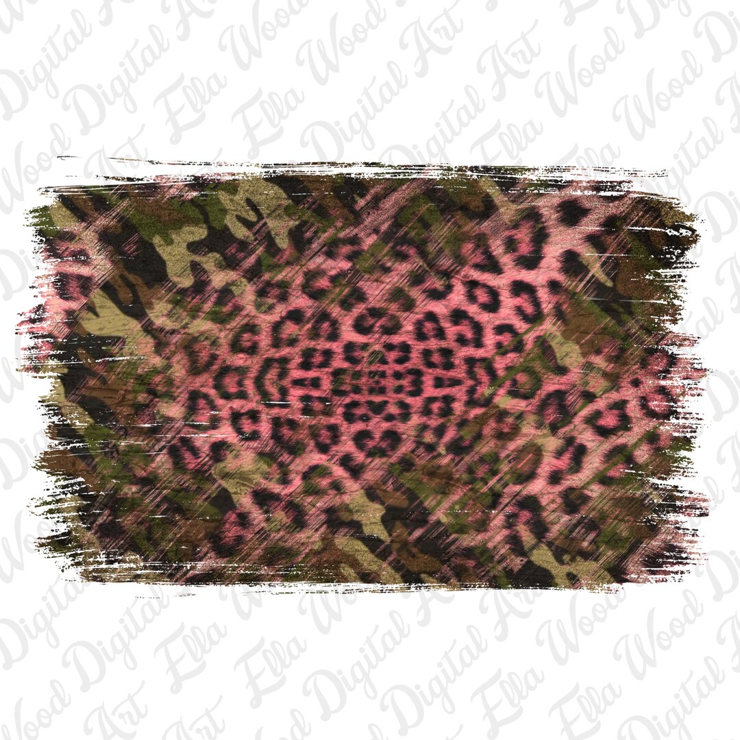 Camouflage and Pink Leopard Background Png Sublimation Design Download ...