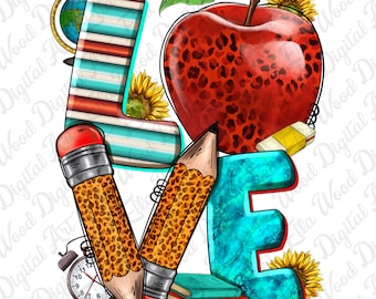 Love Teacher png sublimation design download, Teacher's Day png, Teacher life png, back to school png, sublimate designs download