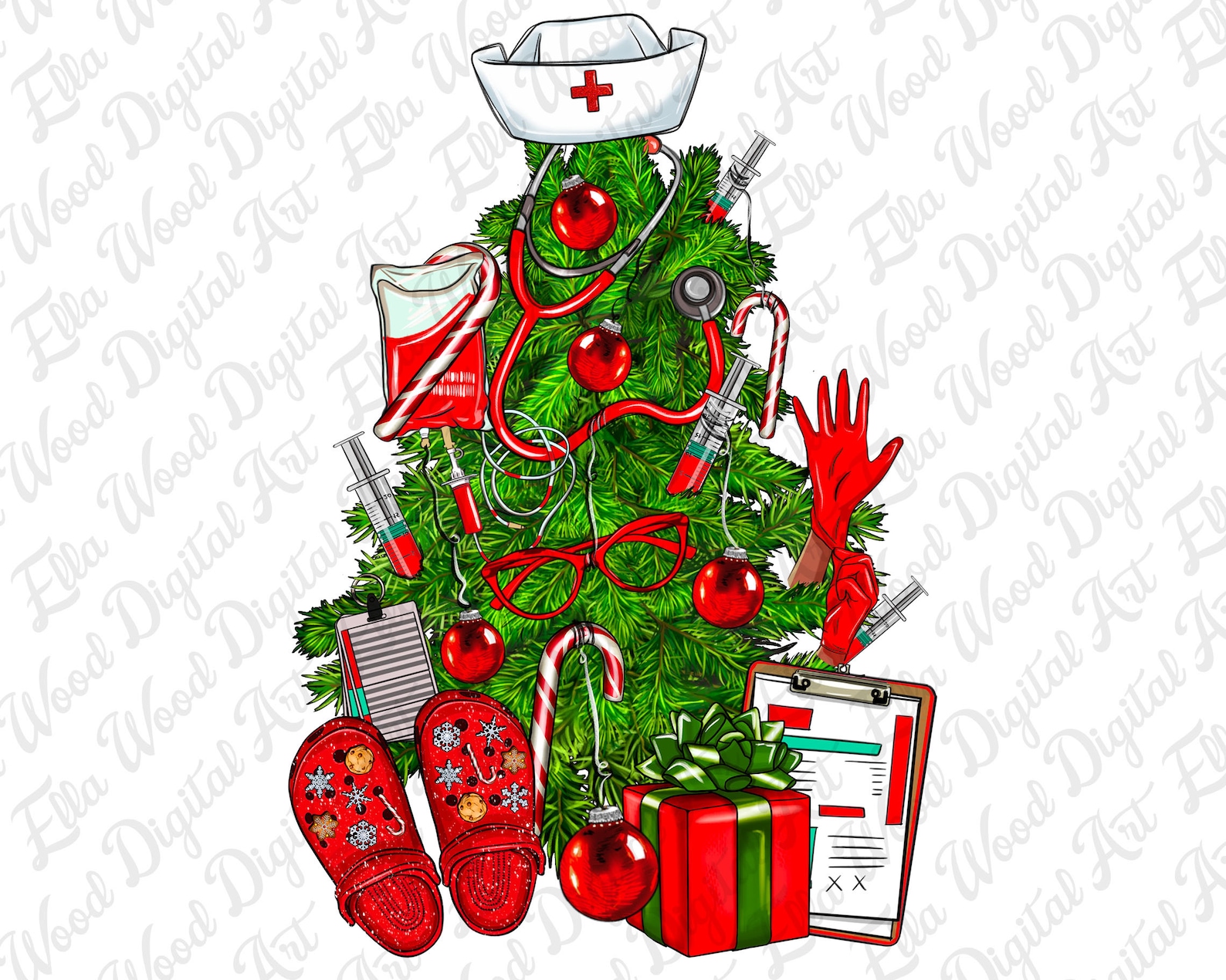 Christmas Tree Rnp Nurse Christmas Trees Png Sublimation Design Download Merry - Etsy