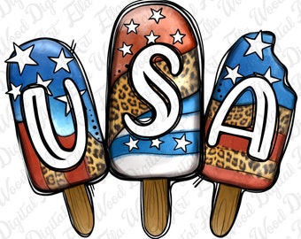 USA patriotic leopard popsicles png sublimation design download, American png, Independence Day png,popsicles png,sublimate designs download
