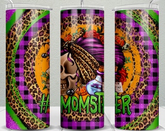Momster Halloween momlife 20 oz skinny tumbler png, Halloween tumbler wrap png, Mom 20 oz tumbler designs, tumbler png download