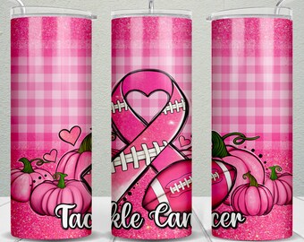 Abordar el cáncer de mama Fútbol americano 20 oz vaso flaco png, envoltura de vaso de cáncer de mama png, diseños de vaso de 20 oz, vaso png descargar