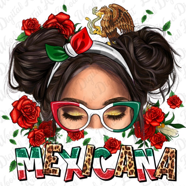 Mexicana png sublimation design download, messy bun design, cinco de mayo png, western Mexicana png, sublimate designs download