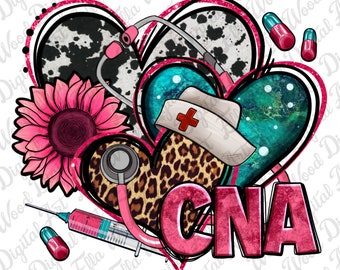 Certified Nursing Assistant CNA hearts png sublimation design download, CNA Nurse png, certified nursing assistant png, designs download
