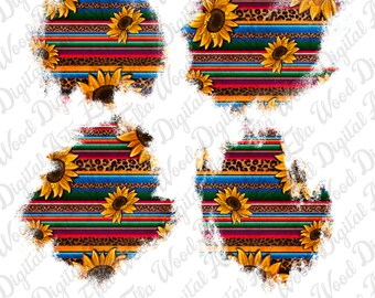 Aztec sunflower leopard patches bundle png sublimation design download, western patterns png, patches bundle png, sublimate designs download