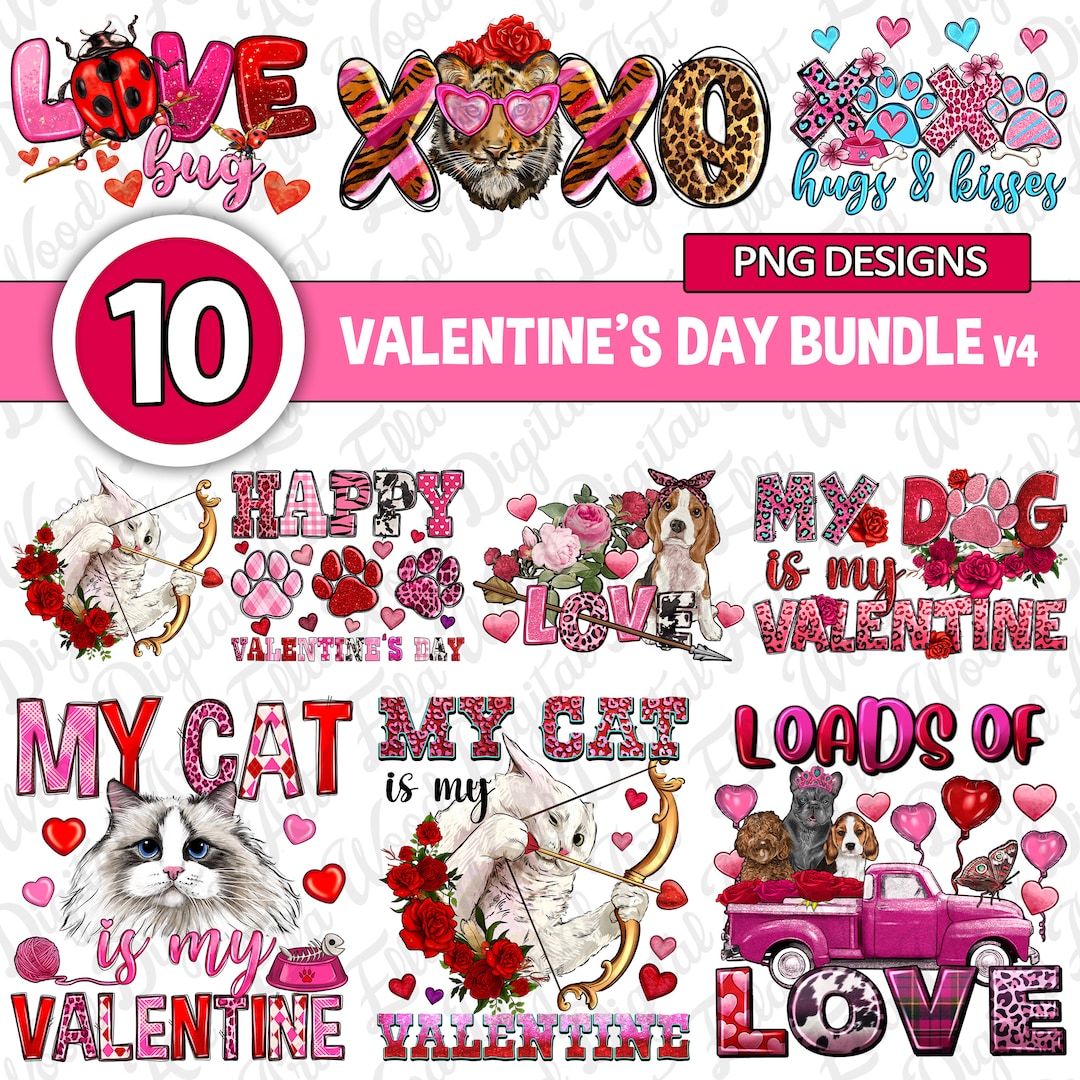 Valentine's Day Bundle V4 Png Sublimation Design Download,happy ...