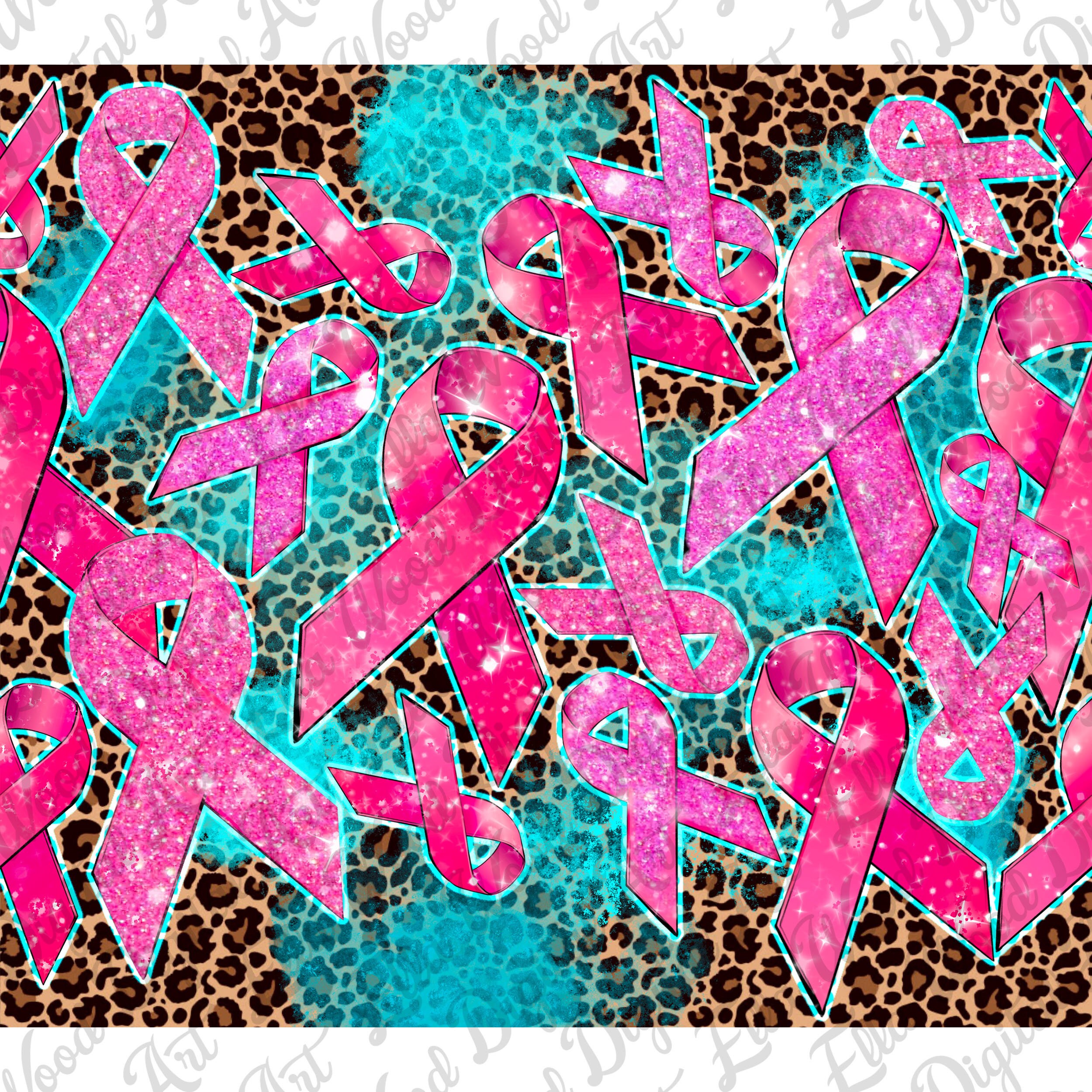 Cancer Ribbon 20 Oz Skinny Tumbler Png, Breast Cancer Tumbler Wrap Png ...