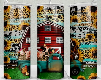 Farm animals red barn 20 oz skinny tumbler png, farm life tumbler wrap png, farm animals 20 oz tumbler designs, tumbler png download