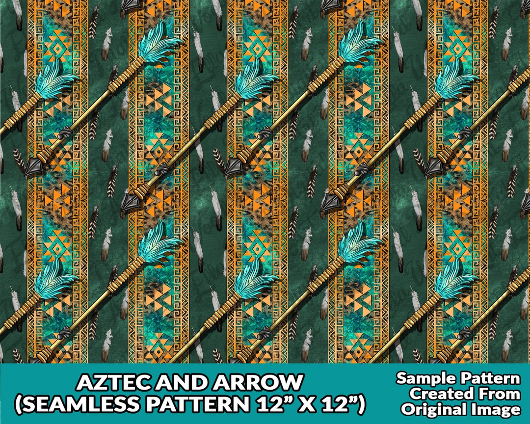 Aztec and Arrow Seamless Pattern Digital Paper, Western Digital ...