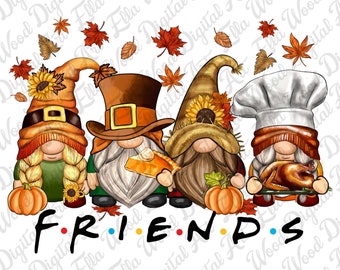 Thanksgiving gnomes png sublimation design download, Hello Fall png, Autumn png, Fall pumpkin png, sublimate designs download