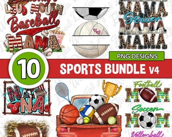 Sports bundle V4 png sublimation design download, game day png, game balls png, sport love png,game day vibes png,sublimate designs download