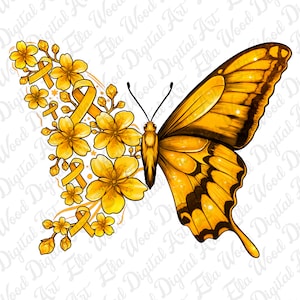 Childhood Cancer Awareness butterfly png sublimation design download, Childhood Cancer png, Cancer Awareness png, sublimate designs download