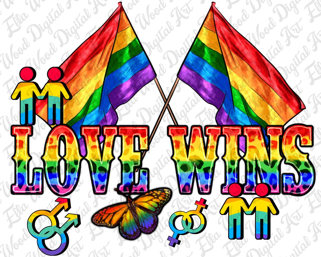 Love Wins Png Sublimation Design Download, Pride Png, LGBTQ+ Png, Love ...