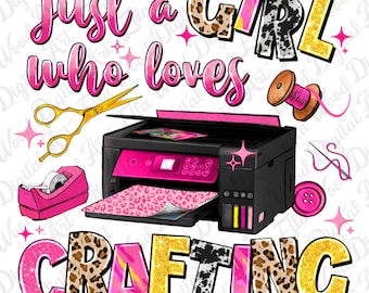 Just a girl who loves crafting png sublimation design download, happy crafter png, craft love png, western crafting png,sublimate downloads