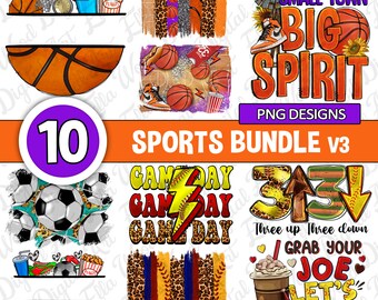 Sports Bundle PNG, Game Day Sublimation Designs, Digital Download