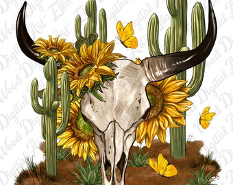Western desert bull skull png sublimation design download, western bull skull png, western png, wild soul png, sublimate designs download