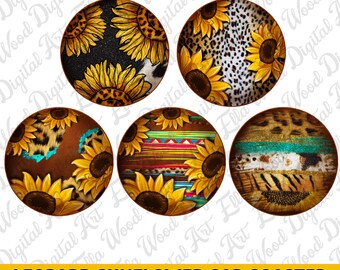 Westliche Sonnenblume Auto Untersetzer PNG Sublimation Design Bundle, Sonnenblume Auto Untersetzer PNG, Auto Untersetzer PNG, sublimieren Designs herunterladen