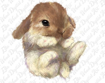 Baby Hase png Sublimation Design herunterladen, Retro Vintage png, Hase png Design, süßes Häschen png, sublimieren Designs herunterladen