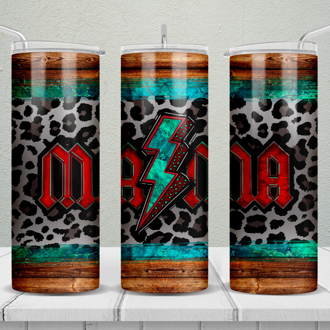 Western Mama 20 Oz Skinny Tumbler Png, Lightning Bolt Tumbler Wrap Png ...