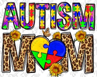 Autism mom png sublimation design download, Autism Awareness png, Autism puzzle heart png, Autism life png, sublimate designs download