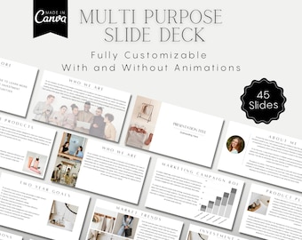 Slide Deck Template | Business Presentation Slides | Pitch Deck Template | Business Template | Small Business Pitch Deck
