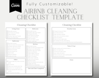 AirBnB Cleaning Checklist Template | AirBnB Cleaning Template | Airbnb Template | Vrbo Cleaning Template | Vacation Rental Cleaning Template