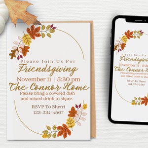 Friendsgiving Invitation Template Digital or Print | Digital Friendsgiving Invitation | Friendsgiving Dinner Invite | Funny Friendsgiving