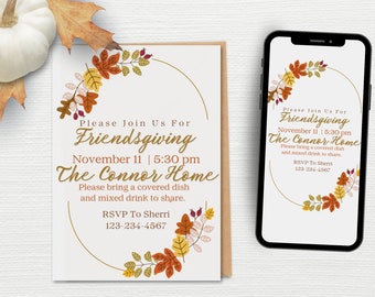 Friendsgiving Invitation Template Digital or Print | Digital Friendsgiving Invitation | Friendsgiving Dinner Invite | Funny Friendsgiving