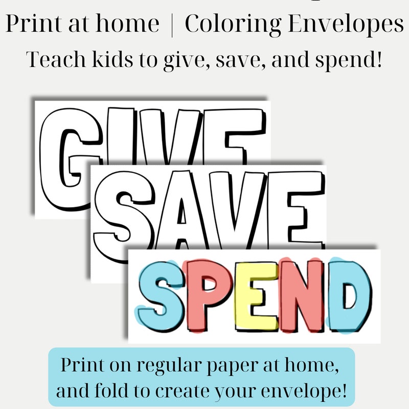 Give Save Spend - Etsy