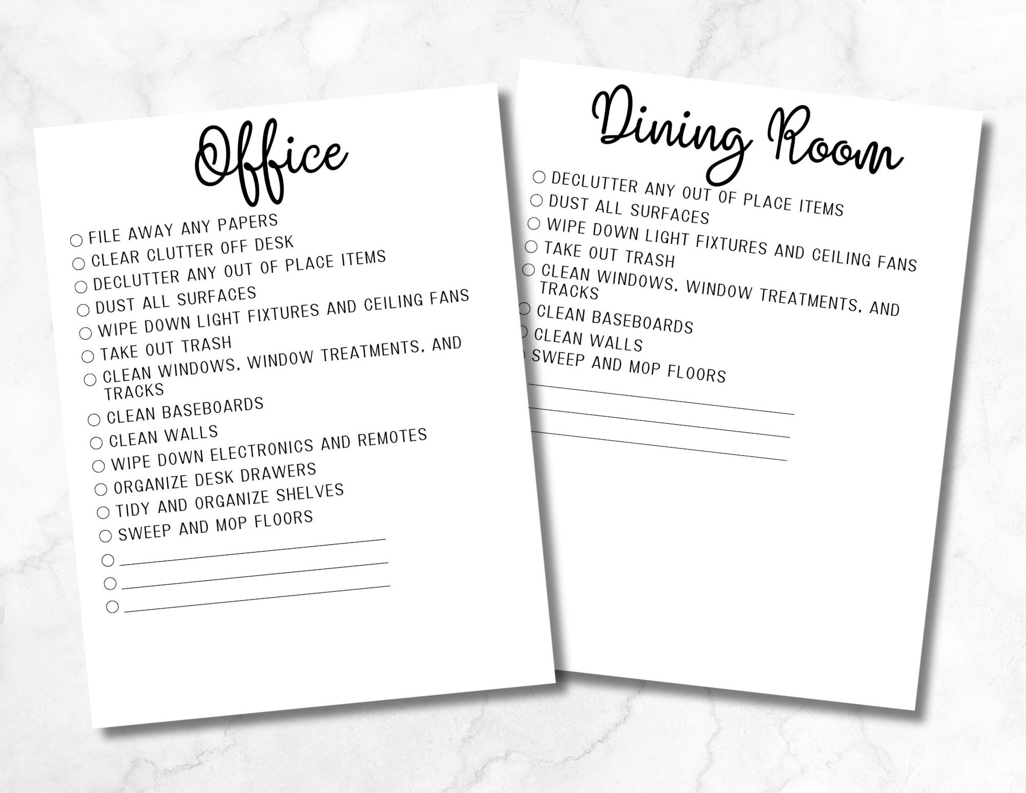 Printable Cleaning Schedule, Digital Cleaning Checklist, Minimalist